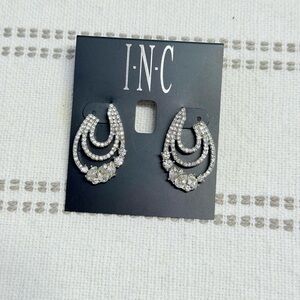 Silver and Crystal Teardrop Earrings